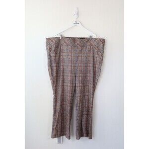Torrid Women Size 5X Short 50x29 Brown Houndstooth Ponte Pull On Bootcut Pant